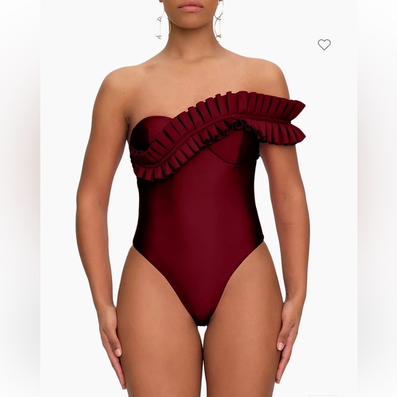 SOLD/ DO NOT BUY Andrea Iyamah Nisi Pleated One Strap Swimsuit - Picture 1 of 5